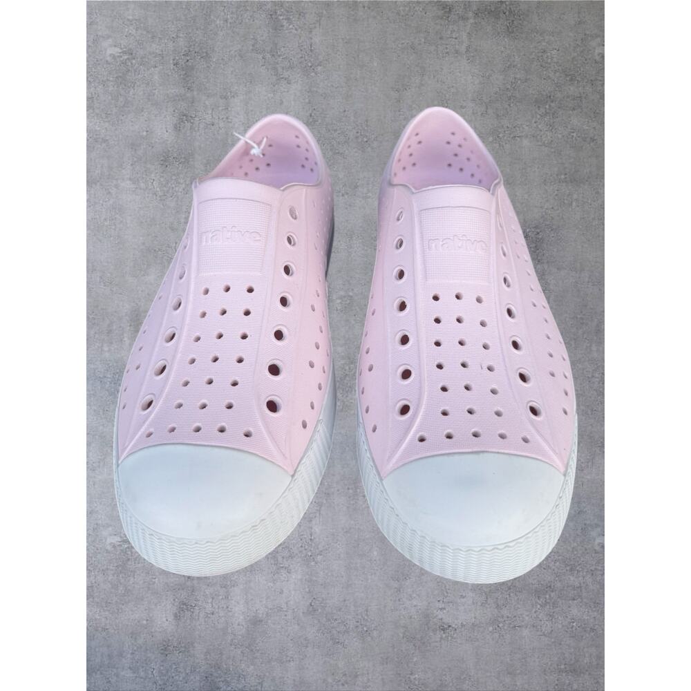 Native Jefferson Kids Shoes Size J4 Milk Pink Shell White Slip On Sneakers NWT